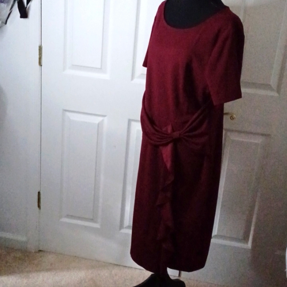 D7- 👌- Aisize Burgundy Straight-fit Dress - sz 2X